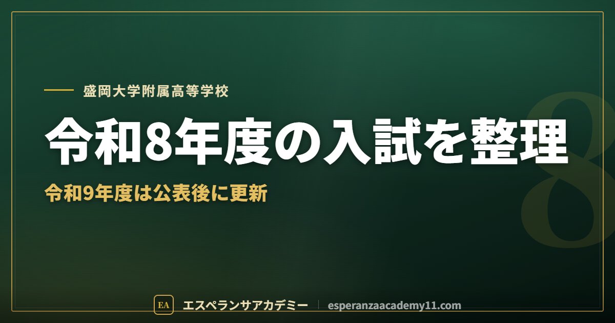 盛岡大附属高校の入試対策ガイドの見出し画像