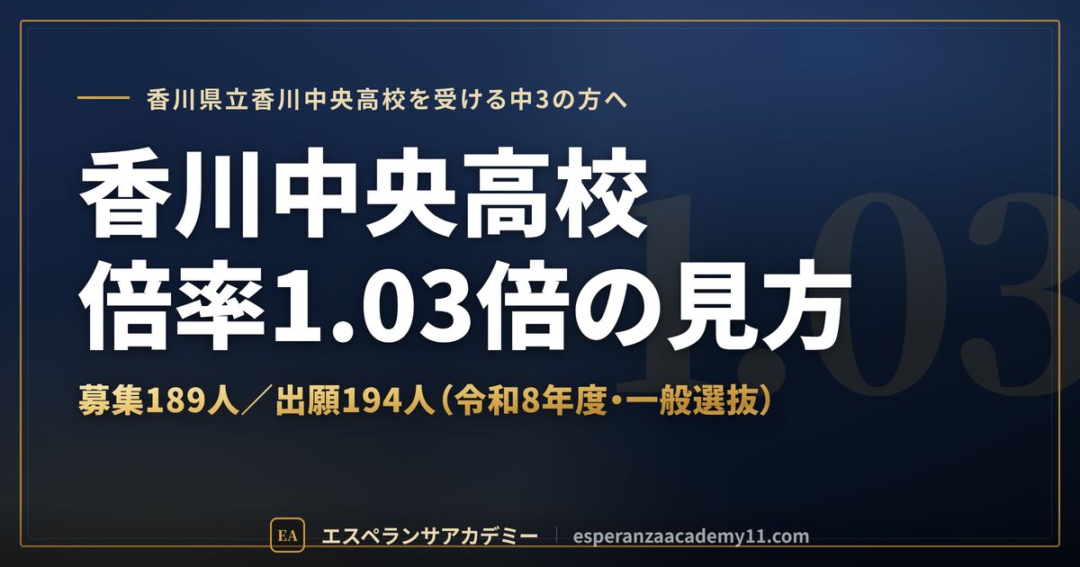 香川中央高校の倍率1.03倍の見方
