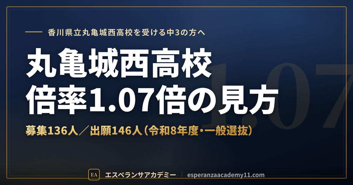 丸亀城西高校の倍率1.07倍の見方