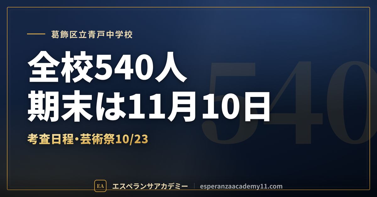 葛飾区立青戸中学校の定期テスト対策