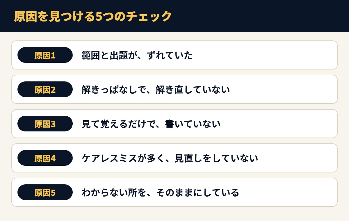 原因を見つける5つのチェック