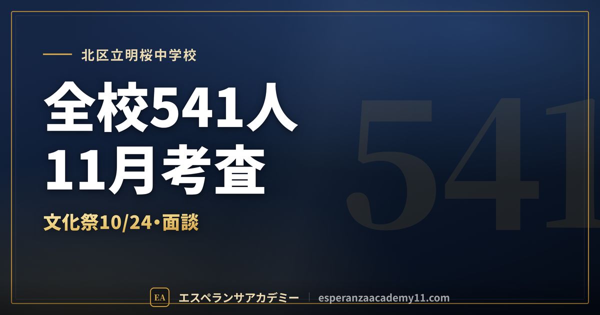 北区立明桜中学校の定期テスト対策
