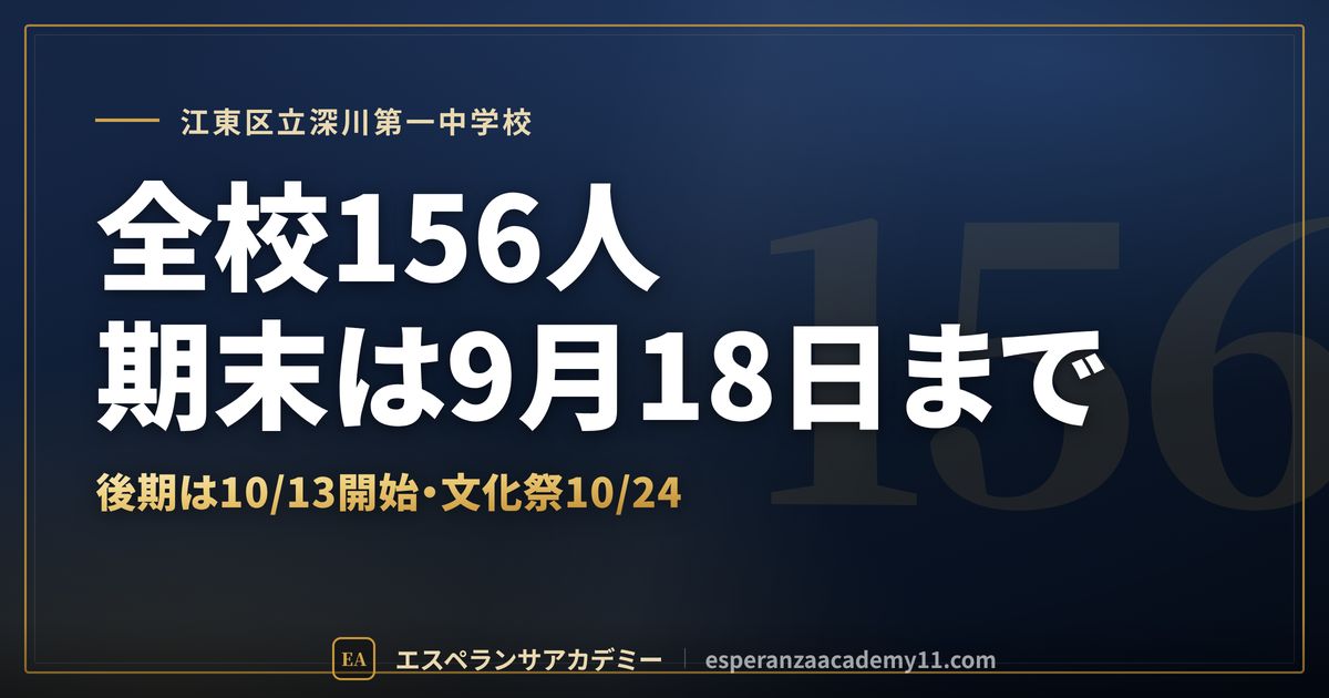 江東区立深川第一中学校の定期テスト対策