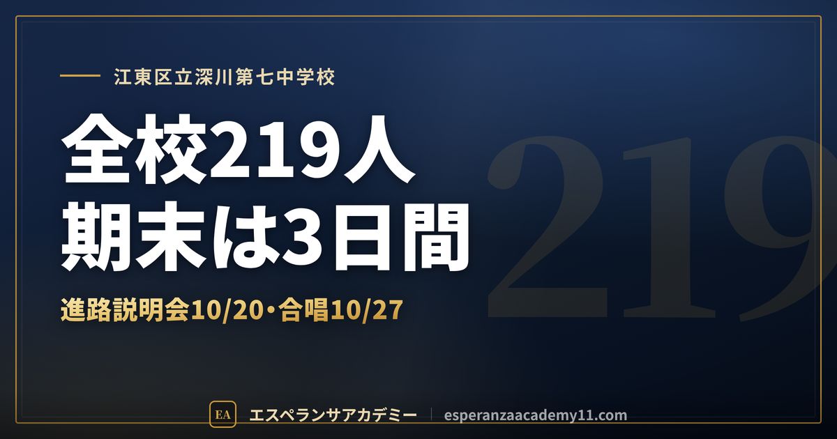 江東区立深川第七中学校の定期テスト対策