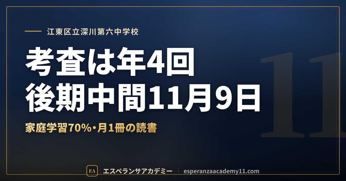 江東区立深川第六中学校の定期テスト対策