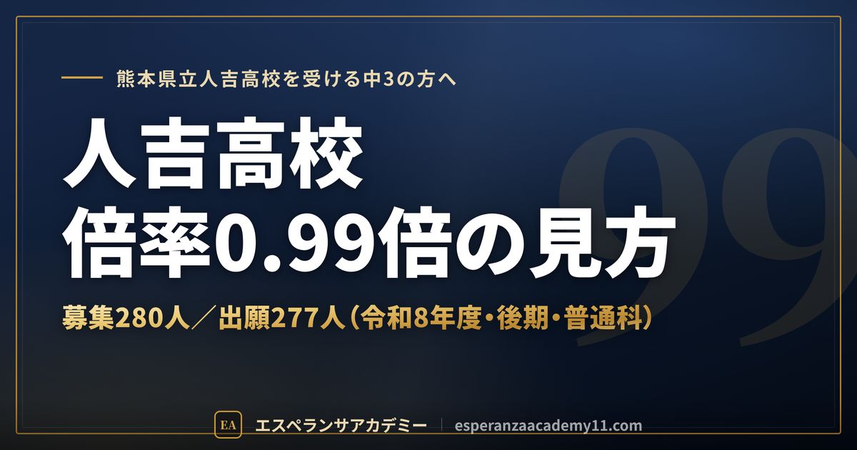 人吉高校の倍率0.99倍の見方