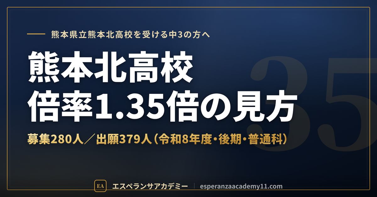 熊本北高校の倍率1.35倍の見方