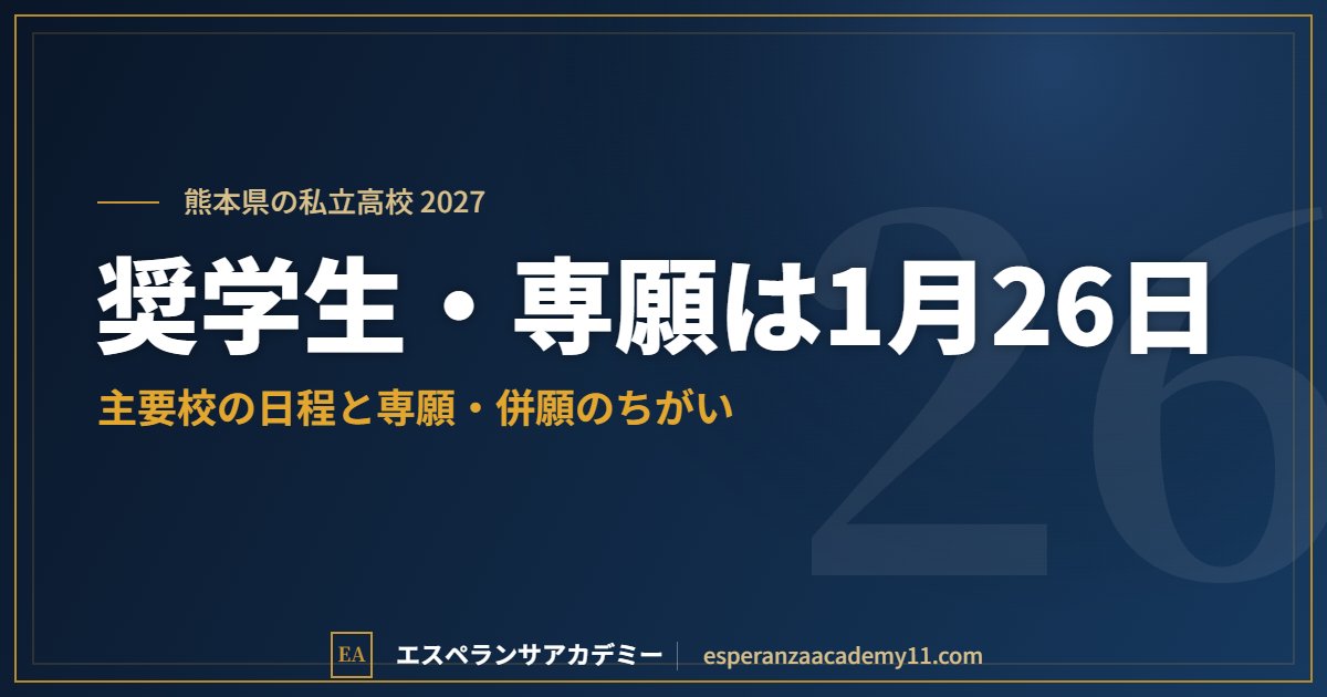 熊本県の私立高校入試2027の見出し画像