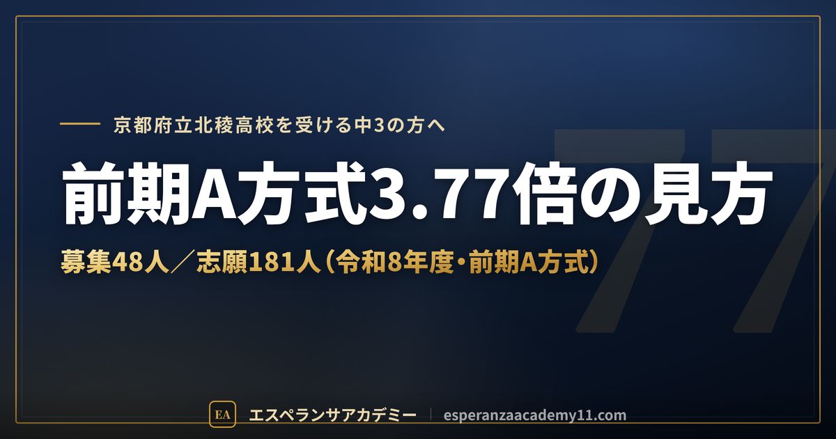 北稜高校の前期A方式3.77倍の見方