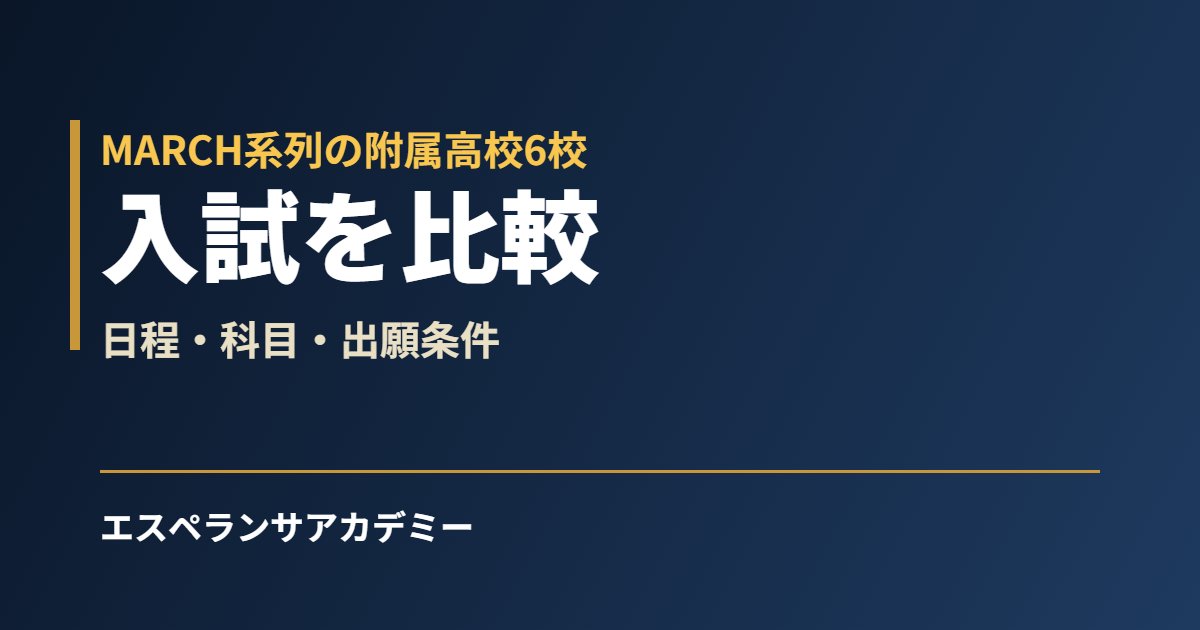 MARCH系列の附属・系属高校を比較