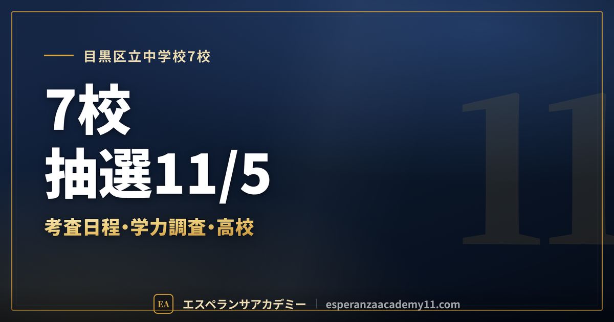 目黒区立中学校7校の定期テスト対策