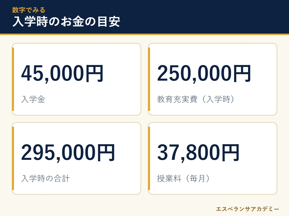 皇學館高校 入学時にかかるお金の数字カード