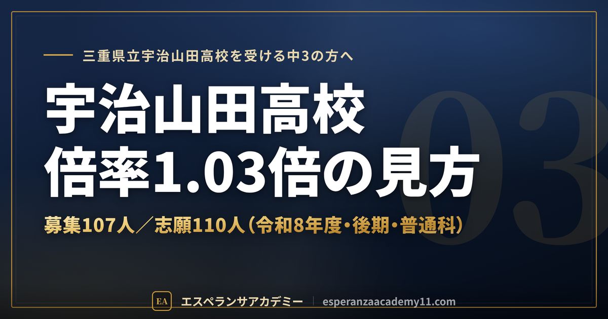 宇治山田高校の倍率1.03倍の見方