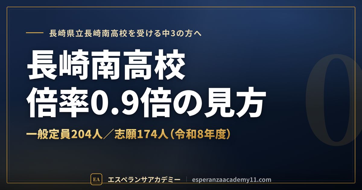 長崎南高校の倍率0.9倍の見方