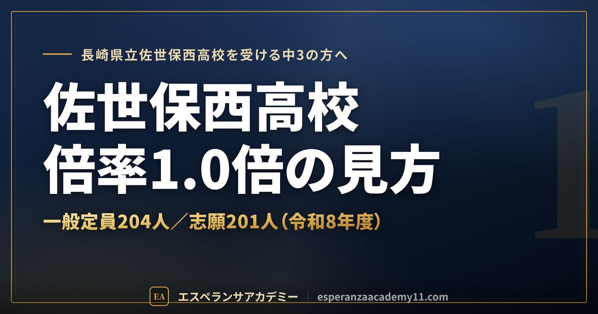 佐世保西高校の倍率1.0倍の見方