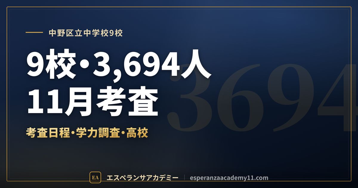 中野区立中学校9校の定期テスト対策