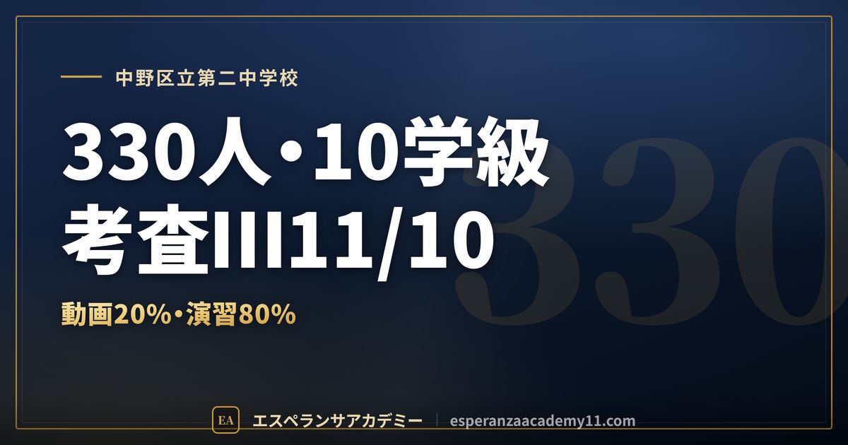 中野区立第二中学校の定期テスト対策