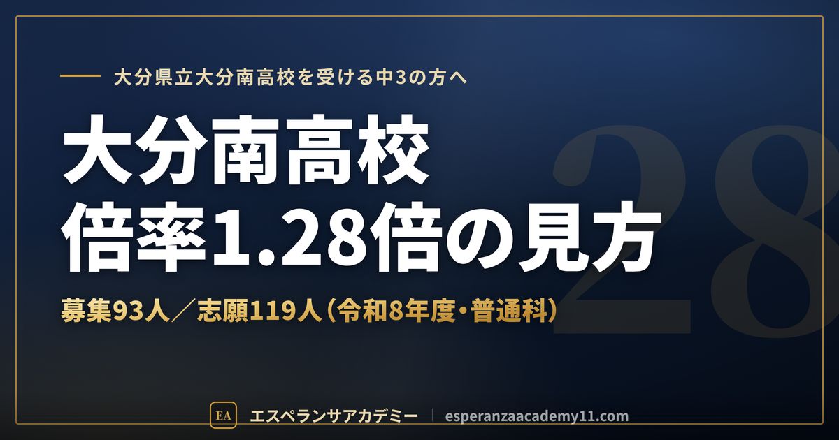 大分南高校の倍率1.28倍の見方