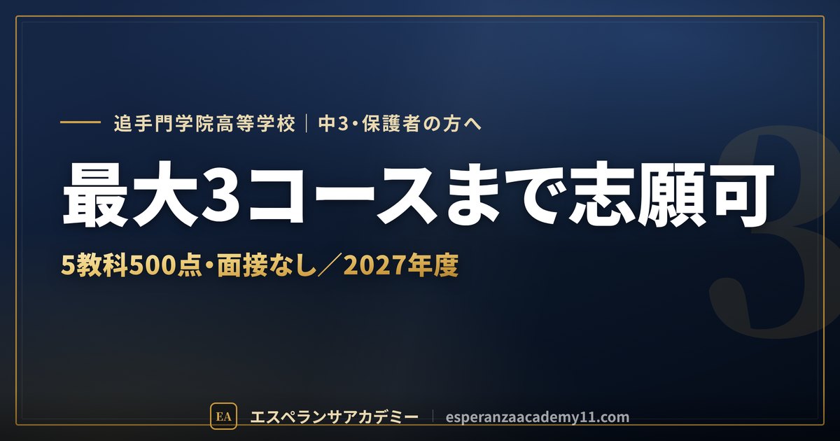 追手門学院高校 入試対策のアイキャッチ
