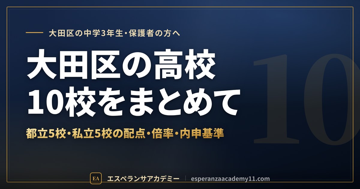 大田区の高校受験 都立5校・私立5校のまとめ