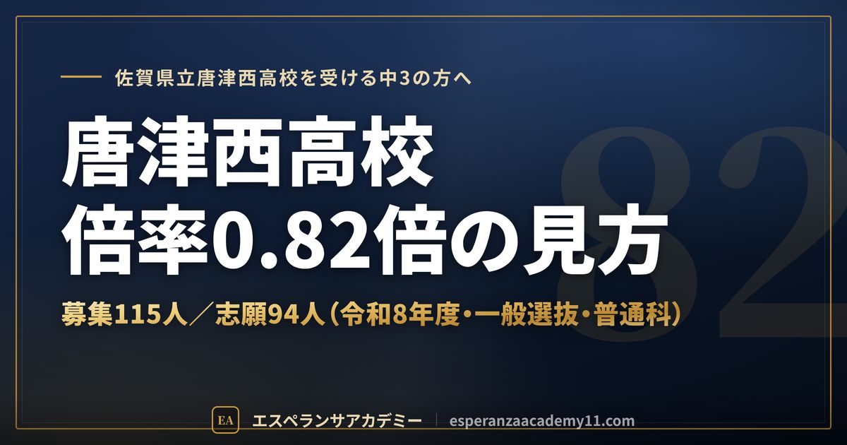 唐津西高校の倍率0.82倍の見方
