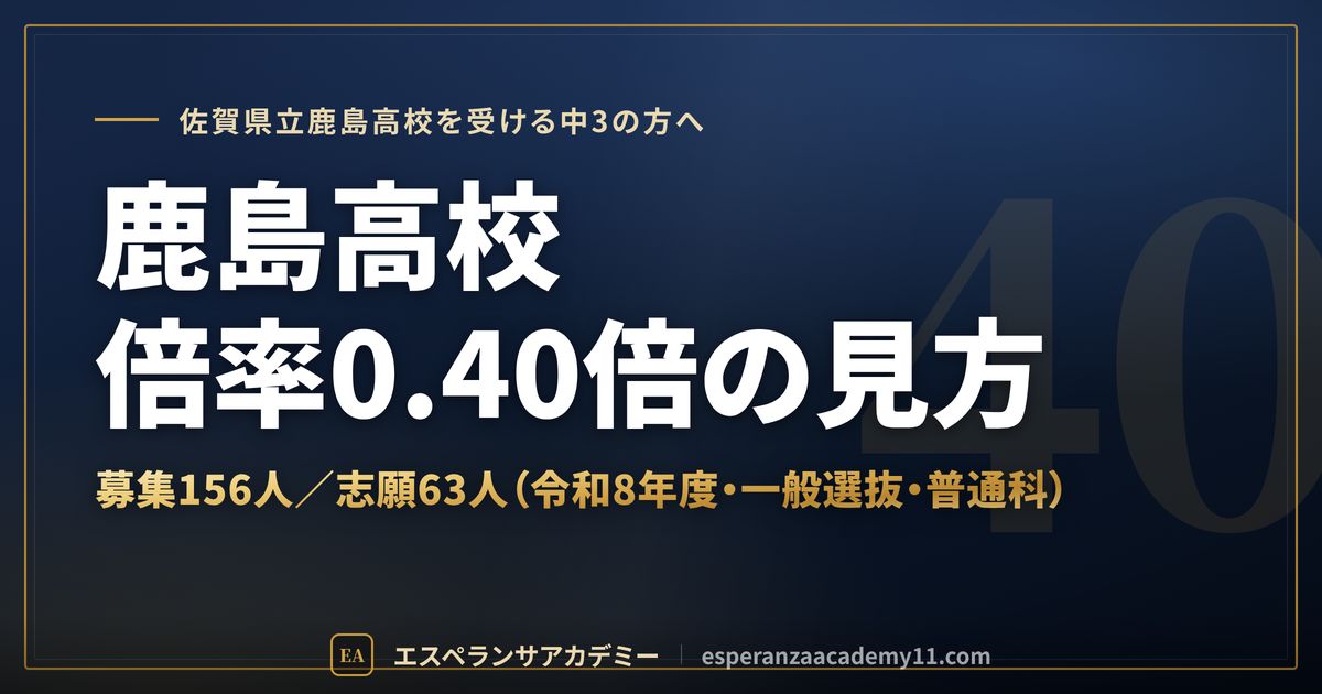鹿島高校の倍率0.40倍の見方