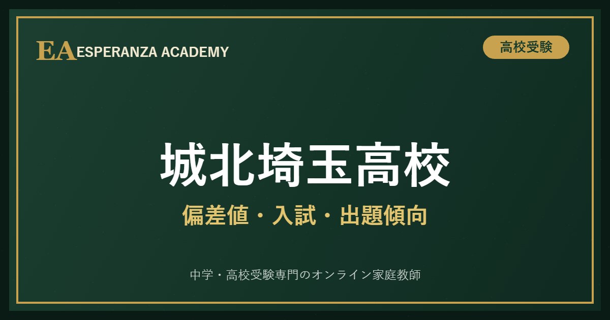 城北埼玉高校 入試対策