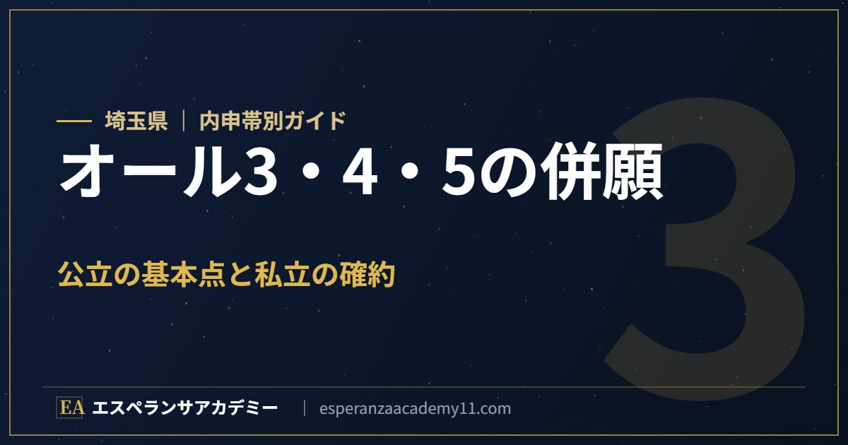埼玉県 内申オール3・4・5の公立・私立併願ガイド