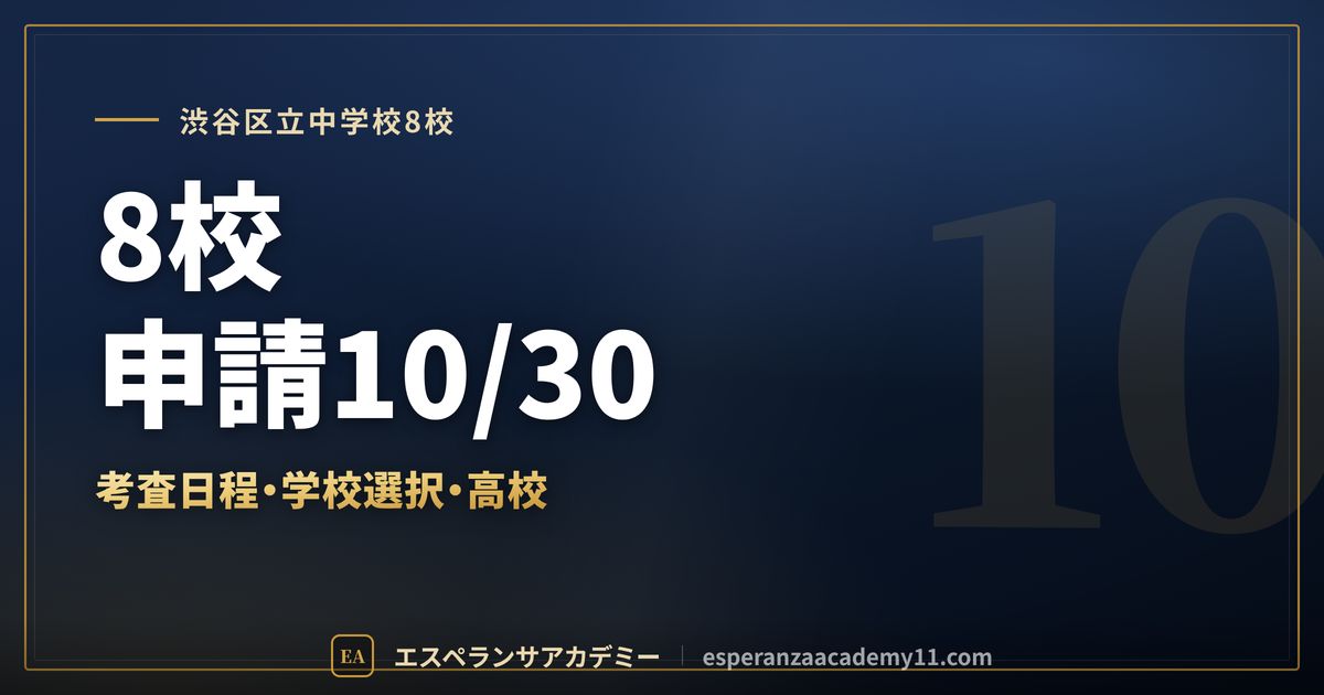 渋谷区立中学校8校の定期テスト対策