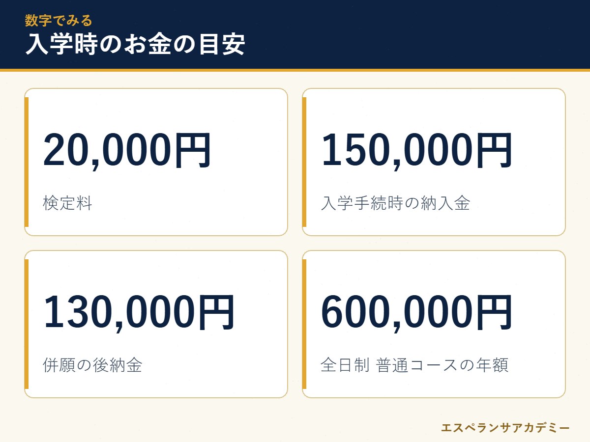 綾羽高校 入学時にかかるお金の数字カード