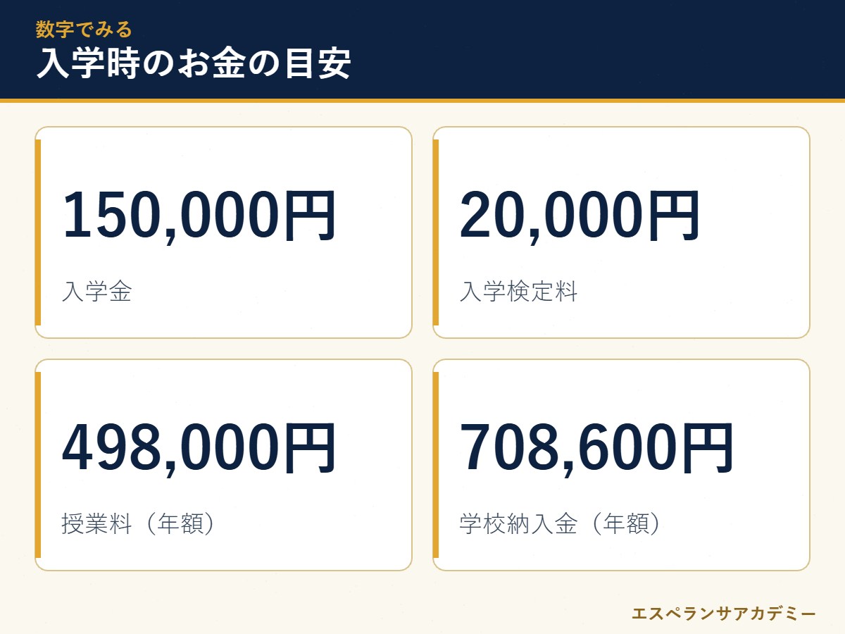 比叡山高校 入学時にかかるお金の数字カード