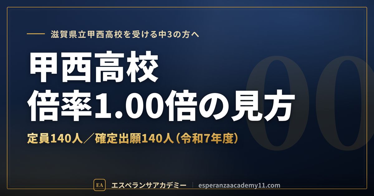 甲西高校の倍率1.00倍の見方
