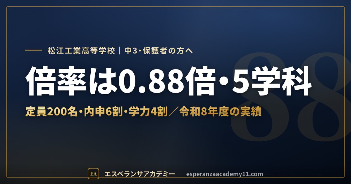 松江工業高校の入試対策 見出し画像