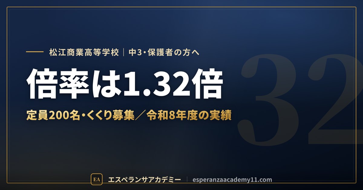 松江商業高校の入試対策 見出し画像