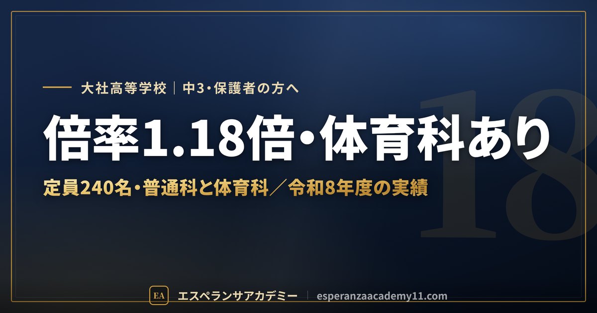 大社高校の入試対策 見出し画像