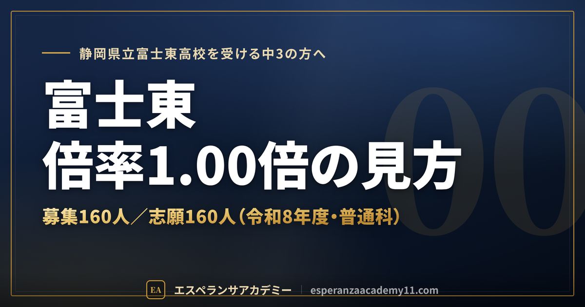 富士東高校の倍率1.00倍の見方