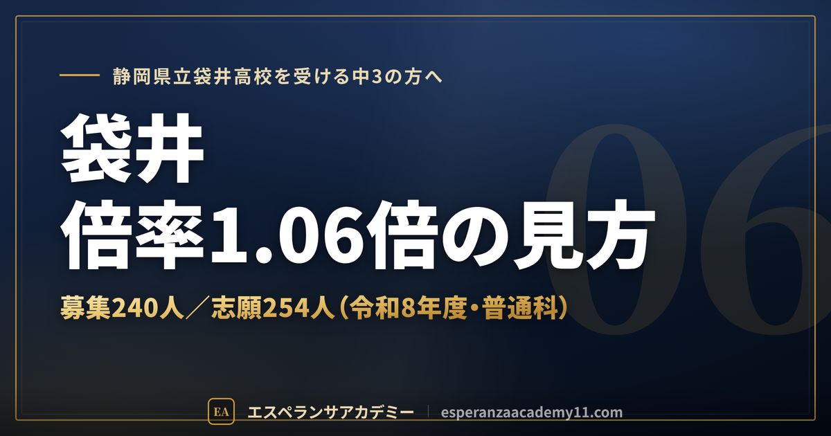 袋井高校の倍率1.06倍の見方