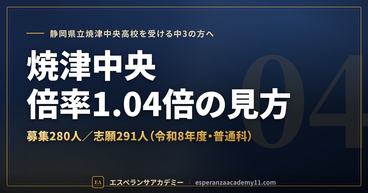 焼津中央高校の倍率1.04倍の見方