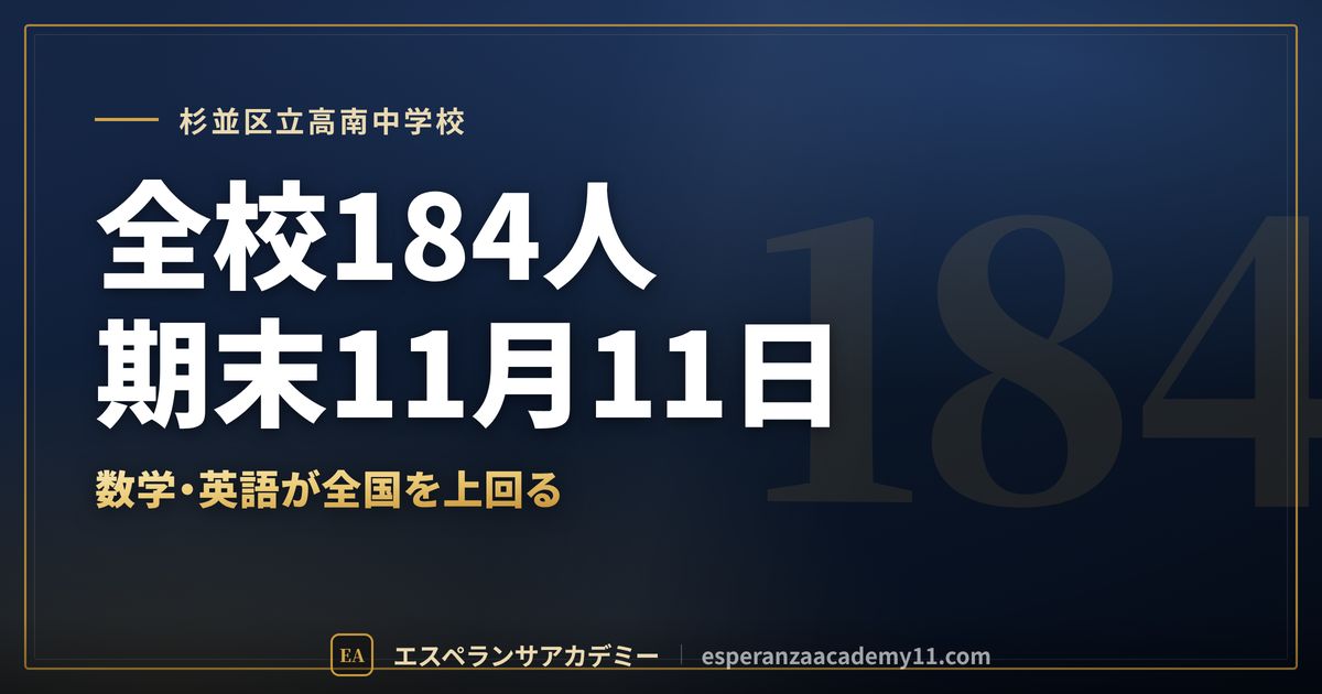 杉並区立高南中学校の定期テスト対策