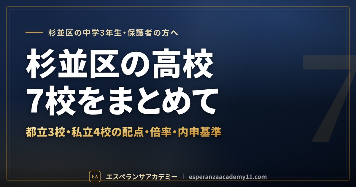 杉並区の高校受験 都立3校・私立4校のまとめ