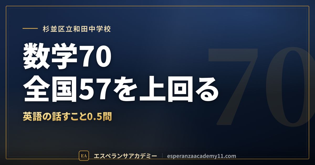 杉並区立和田中学校の定期テスト対策