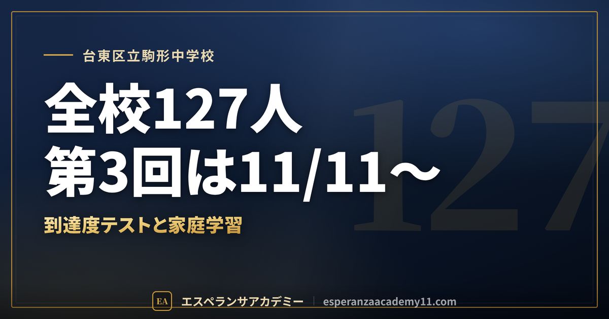 台東区立駒形中学校の定期テスト対策