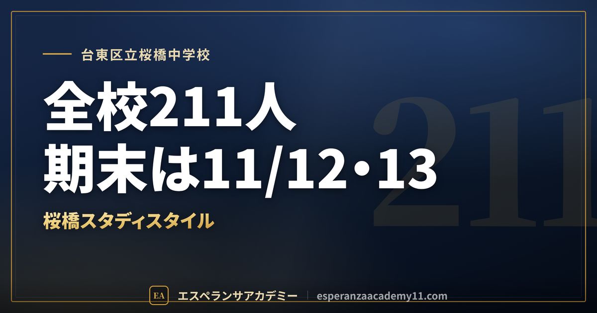 台東区立桜橋中学校の定期テスト対策