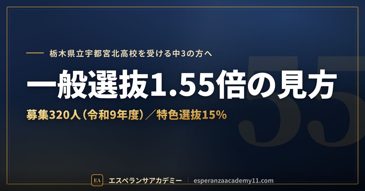 宇都宮北高校の一般選抜の倍率1.55倍の見方