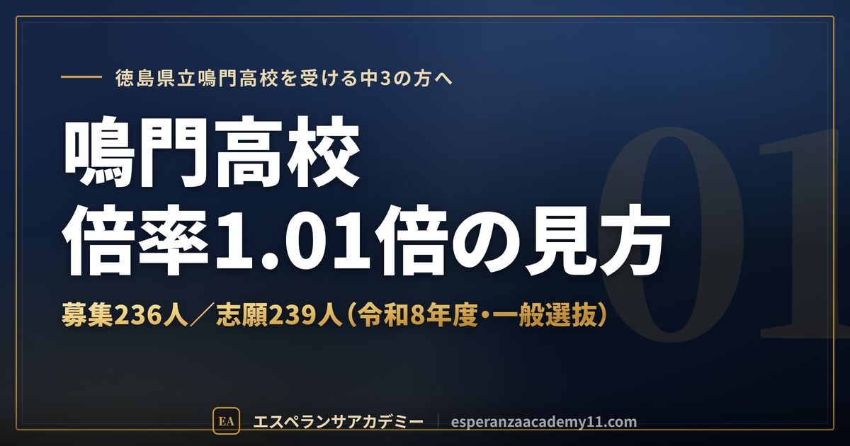 鳴門高校の倍率1.01倍の見方