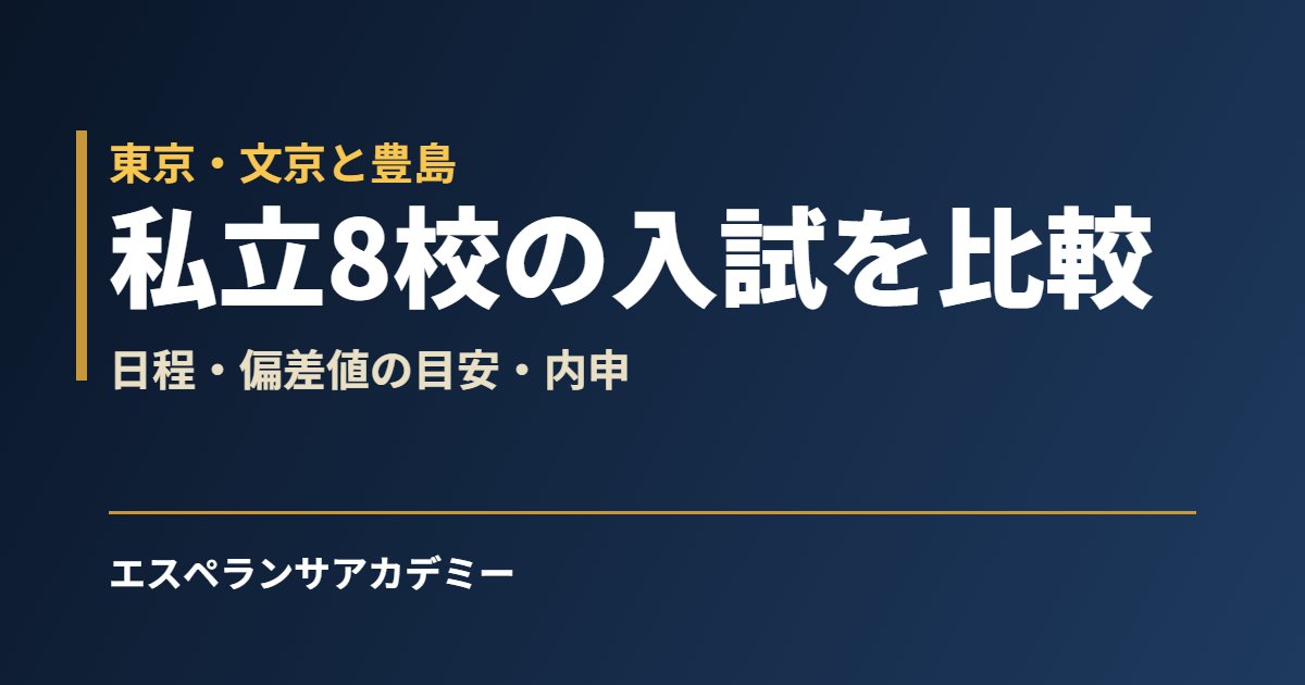 東京の私立高校8校を比較