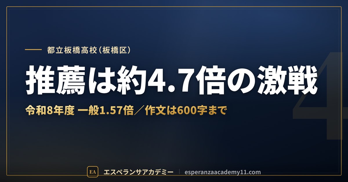 都立板橋高校（板橋区）｜推薦は約4.7倍の激戦