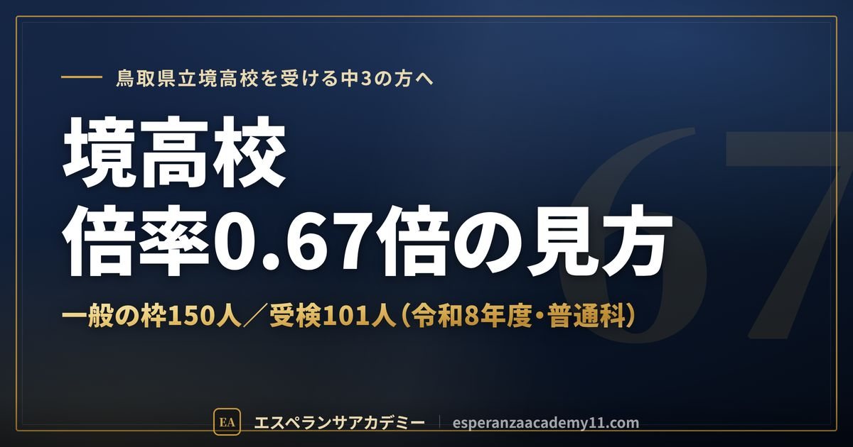 境高校の実質競争率0.67倍の見方