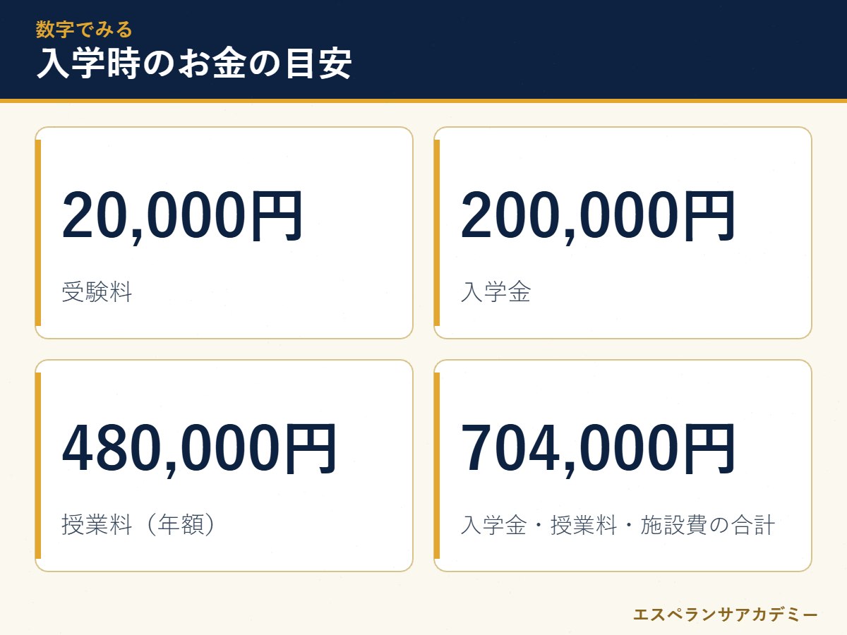 近大附属新宮高校 入学時にかかるお金の数字カード