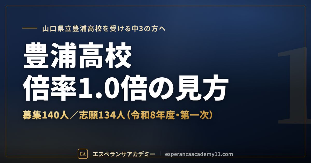豊浦高校の倍率1.0倍の見方